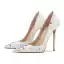 Bling Bling Groen Pailletten Avond Bloemen Pumps 2024 12 cm Naaldhakken / Stiletto Spitse Neus Pumps Hoge Hakken