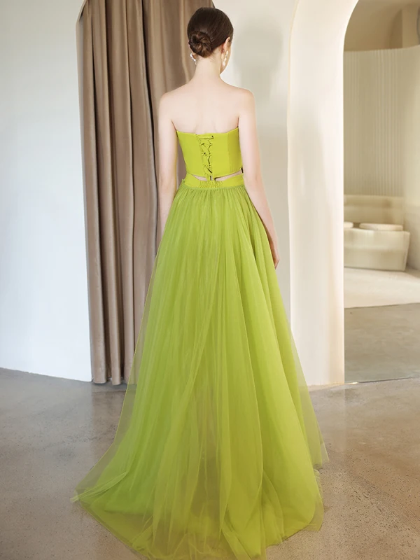 lime green ball dress Lime Green Mother Of The Bride A Line V Neck 3/4 Illusion Sleeves Appliqued Chiffon Floor Length Mother Of The Bride Dresses main image 0