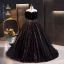 Elegante Schwarz Ballkleider 2023 Ballkleid Bandeau Schleife Ärmellos Rückenfreies Hof-Schleppe Ball Festliche Kleider
