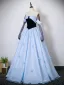 Schöne Himmelblau Schmetterling Ballkleider 2025 Ballkleid Off Shoulder Ärmellos Rückenfreies Schleife Lange Festliche Kleider