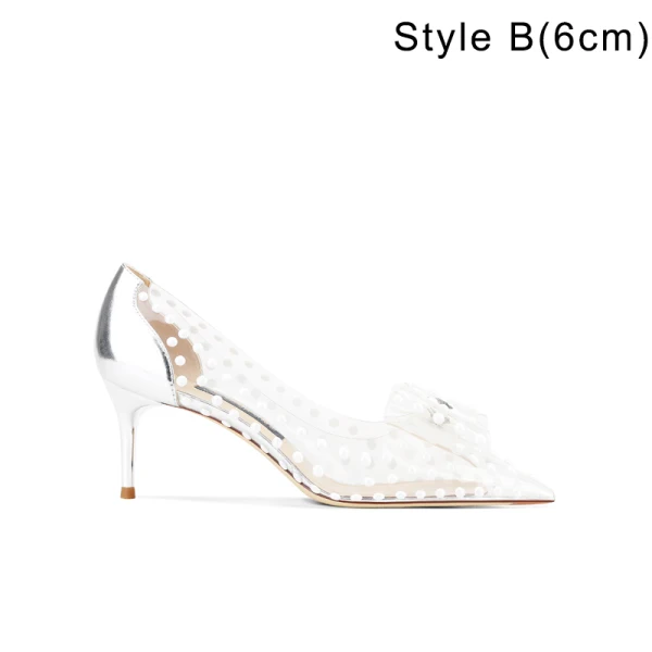 Sexy Silber Perle Strass Abend Pumps Hochhackige 2022 8 cm Stilettos Spitzschuh Pumps