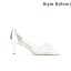 Sexy Silber Perle Strass Abend Pumps Hochhackige 2022 8 cm Stilettos Spitzschuh Pumps