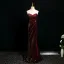 Sexy Bling Bling Burgundy Sequins Evening Dresses 2025 Trumpet / Mermaid Strapless Sleeveless Backless Floor-Length / Long Evening Party Formal Dresses