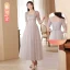 Modest / Simple Sequins Bridesmaid Dresses 2022 A-Line / Princess Short Sleeve Backless Floor-Length / Long Bridesmaid Wedding Party Dresses