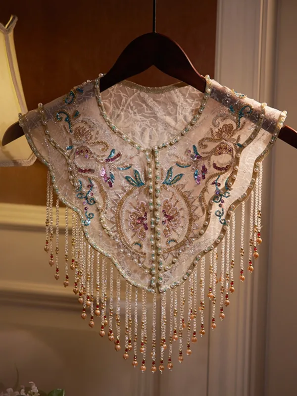 Vintage / Retro Champagne Handmade  Beading Pearl Sequins Prom Shawls 2025