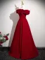 Chic / Belle Rouge Robe De Bal 2025 Princesse Volants De l'épaule Sans Manches Dos Nu Longue Robe De Ceremonie