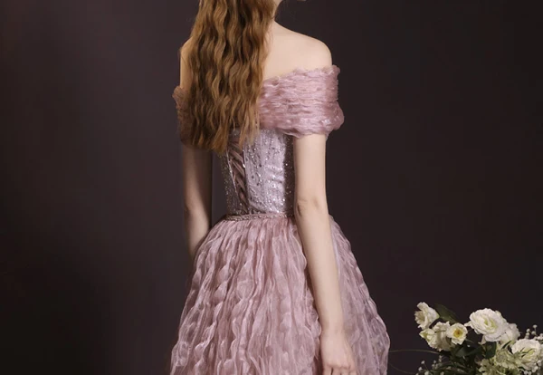 Charming Blushing Pink Beading Pearl Sequins Prom Dresses 2024 Trumpet / Mermaid Off-The-Shoulder Sleeveless Backless Floor-Length / Long Prom Formal Dresses