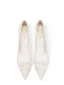 Charmant Blanche Perlage Satin Chaussure De Mariée 2024 8 cm Talons Aiguilles À Bout Pointu Mariage Escarpins Talons Hauts