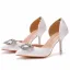 Elegant White Rhinestone Prom Womens Sandals 2023 7 cm Stiletto Heels Pointed Toe Womens Shoes High Heels
