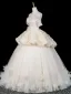 Zauberhaft Champagner Applikationen Spitze Blumen Ballkleider 2026 Ballkleid Off Shoulder Ärmellos Rückenfreies Lange Festliche Kleider