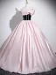 Chic / Beautiful Blushing Pink Prom Dresses 2025 Ball Gown Off-The-Shoulder Short Sleeve Backless Floor-Length / Long Prom Formal Dresses