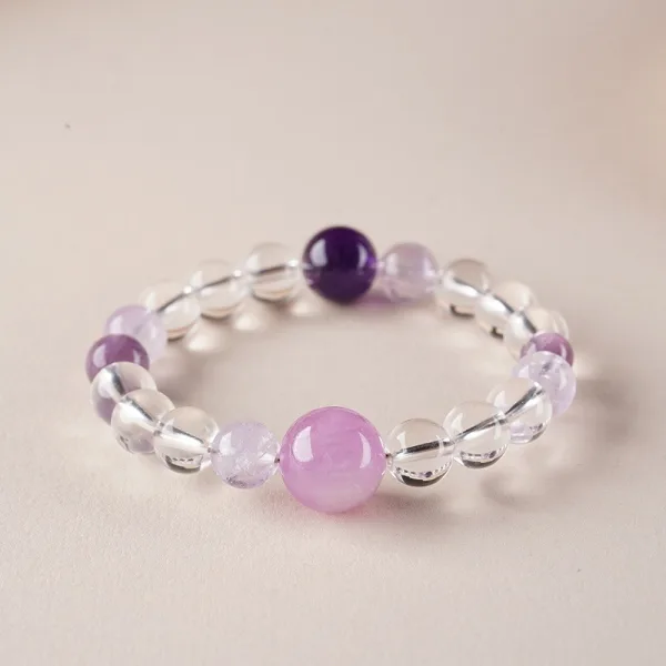 Fantastisk Ovanlig Purple Handgjort Kristall Naturlig Kristall Amethyst Armband 2025 Tillbehör