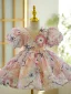 Chic / Beautiful Multi-Colors Sequins Short Birthday Flower Girl Dresses 2023 Ball Gown V-Neck Puffy Short Sleeve