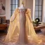 Sexy Champagne Rhinestone Evening Dresses 2025 Trumpet / Mermaid Strapless Sleeveless Backless Floor-Length / Long Evening Party Formal Dresses
