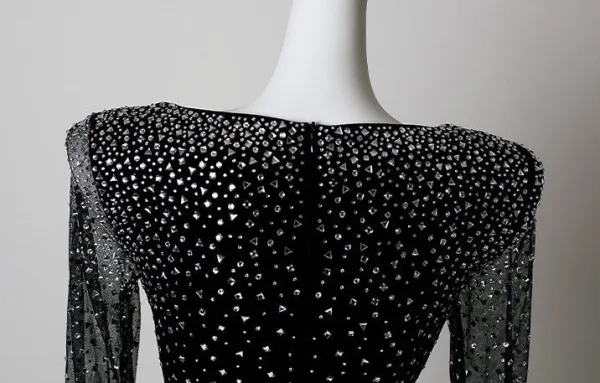Sexy Black Sequins Evening Dresses 2026 Trumpet / Mermaid V-Neck Long Sleeve Floor-Length / Long Formal Dresses