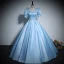 Vintage / Retro Black Rhinestone Satin Prom Dresses 2024 Ball Gown V-Neck Short Sleeve Backless Floor-Length / Long Prom Formal Dresses