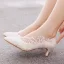 Élégant Blanche En Dentelle Fleur Paillettes Chaussure De Mariée 2023 5 cm Talons Aiguilles À Bout Pointu Mariage Escarpins Talons Hauts