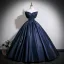 Vintage Marino Oscuro Satén Vestidos de gala 2025 Ball Gown Bowknot Sin Tirantes Sin Mangas Sin Espalda Largos Vestidos Formales