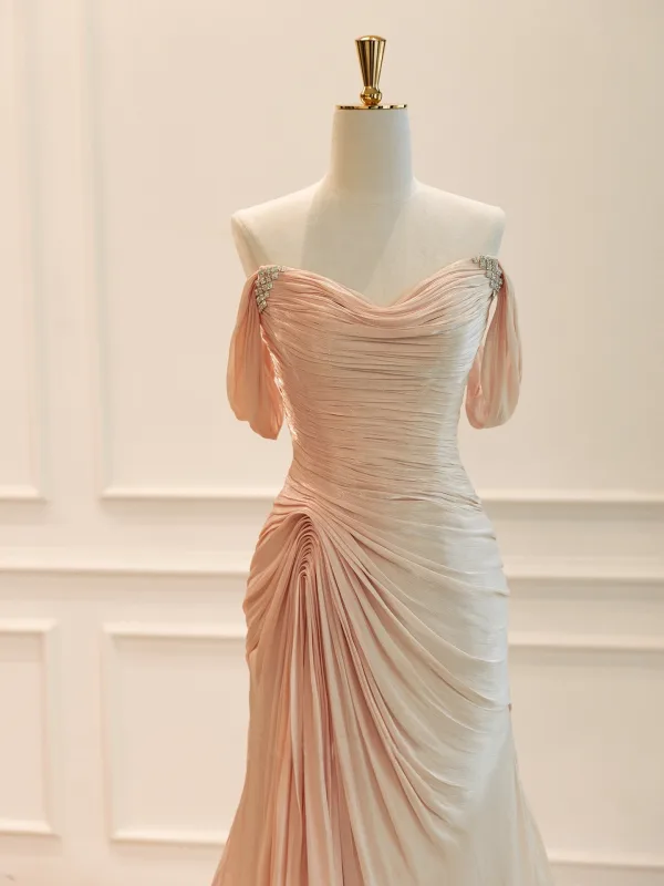 High End Sexy Rosa Strass Abendkleider 2026 Meerjungfrau Bandeau Ärmellos Rückenfreies Lange Abend Festliche Kleider