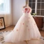 Blumenfee Rosa Applikationen Ballkleider 2023 Ballkleid Bandeau Ärmellos Rückenfreies Hof-Schleppe Ball Festliche Kleider