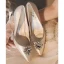 Fantastisk Elfenben Pärla Rhinestone Brudskor 2022 Läder 8 cm Stilettklackar Spetsiga Bröllop Pumps Högklackade