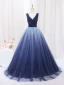 Vintage / Retro Navy Blue Beading Sequins Prom Dresses 2024 Ball Gown V-Neck Sleeveless Backless Floor-Length / Long Prom Formal Dresses