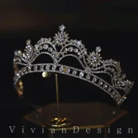 Sjarmerende Sølv Rhinestone Zirkon Bryllup Har Tilbehor Tiara 2022 Legering Tiara