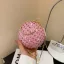 Mote Sukkertøyrosa Rhinestone Paljetter Runde Aften Clutch Veske 2023 Legering