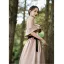Elegant Beige Satin Prom Dresses 2022 A-Line / Princess Off-The-Shoulder Sleeveless Backless Bow Sash Floor-Length / Long Formal Dresses