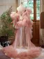 Fashion Blushing Pink Handmade  Tulle Pleated shawl Jackets & wraps 2024