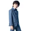 Fashion Navy Blue 5-piece Long Sleeve Boys Wedding Suits 2022 Coat Pants Shirt Tie Vest Wedding