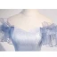 Schöne Himmelblau Pailletten Strass Ballkleider 2023 A Linie Off Shoulder Ärmellos Rückenfreies Schleife Lange Festliche Kleider
