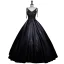 Classique Noire Perlage Paillettes Satin Robe De Bal 2024 Robe Boule V-Cou Sans Manches Dos Nu Longue Promo Robe De Ceremonie