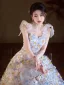 Chic / Beautiful Multi-Colors Appliques Beading White Prom Dresses 2025 A-Line / Princess Spaghetti Straps Sleeveless Backless Floor-Length / Long Prom Formal Dresses