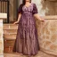 Chic / Beautiful Purple Lace Flower Plus Size Evening Dresses 2025 A-Line / Princess V-Neck Short Sleeve Backless Floor-Length / Long Tulle Evening Party Formal Dresses