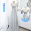 Modest / Simple Silver Grey Satin Bridesmaid Dresses 2022 A-Line / Princess Short Sleeve Backless Floor-Length / Long Wedding Party Dresses