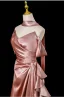Sexy Rose Gold Satin Evening Dresses 2025 A-Line / Princess Strapless Sleeveless Backless Sweep Train Evening Party Formal Dresses