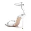 Sexy Silver Evening Party Womens Sandals 2022 Rhinestone Ankle Strap 11 cm Stiletto Heels Open / Peep Toe Sandals High Heels