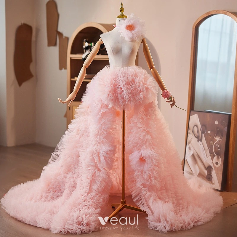 pink silver dress Elegant Pink Mermaid Court Train Prom Dresses wth Silver Beads