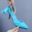 Sexy Black Pearl Ankle Strap Evening Party Womens Shoes 2024 7 cm Stiletto Heels Pointed Toe High Heels