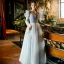 Chic / Belle Vert Citron Robe De Bal 2022 Princesse V-Cou Perlage Paillettes Gonflée Manches Courtes Longue Promo Robe De Ceremonie