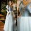 Chic / Belle Vert Citron Robe De Bal 2022 Princesse V-Cou Perlage Paillettes Gonflée Manches Courtes Longue Promo Robe De Ceremonie