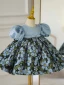 Chic / Belle Bleu Ciel Anniversaire Impression Courte Robe Ceremonie Fille 2023 Robe Boule Encolure Dégagée Gonflée Manches Courtes