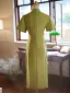 Chinese style Clover Green Summer Tea-length Cheongsam Trumpet / Mermaid 2024 High Neck Short Sleeve