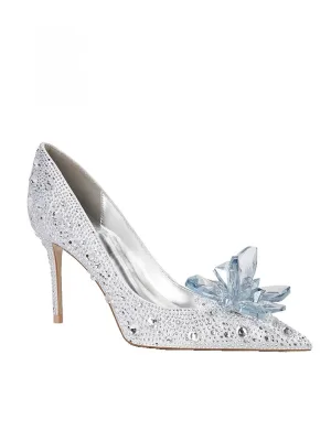Charming Silver Crystal Wedding Shoes 2026 6 Cm Stiletto Heels Rhinestone Pointed Toe Wedding Pumps