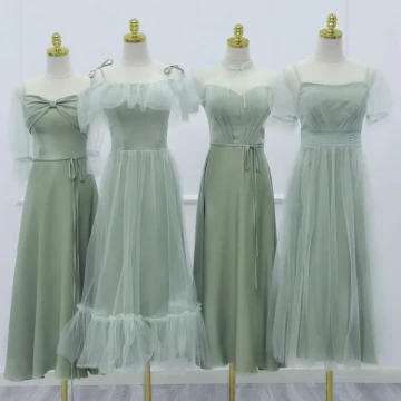Modest Simple Sage Green Bridesmaid Dresses 2023 A Line Princess Short Sleeve Backless Floor Length Long Bridesmaid Dresses