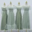 Modest / Simple Sage Green Bridesmaid Dresses 2023 A-Line / Princess Short Sleeve Backless Floor-Length / Long Bridesmaid Dresses