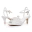 Chic / Beautiful White Pearl Wedding Shoes 2025 Ankle Strap 6 cm Stiletto Heels Open / Peep Toe Wedding Sandals High Heels