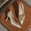 Mode Dunkelgrün Strassenmode Plaid Pumps 2022 8 cm Stilettos Spitzschuh Pumps Hochhackige