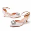 Chic / Belle Blanche Faux Diamant Chaussure De Mariée 2023 Bride Cheville 5 cm Talons Aiguilles À Bout Pointu Mariage Sandales Talons Hauts